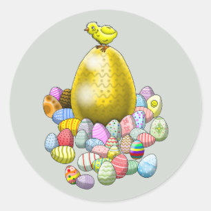 Easter chicken's easter eggs Sticker