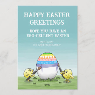 Easter chickens' egg-cellent Easter Greetings Holiday Card