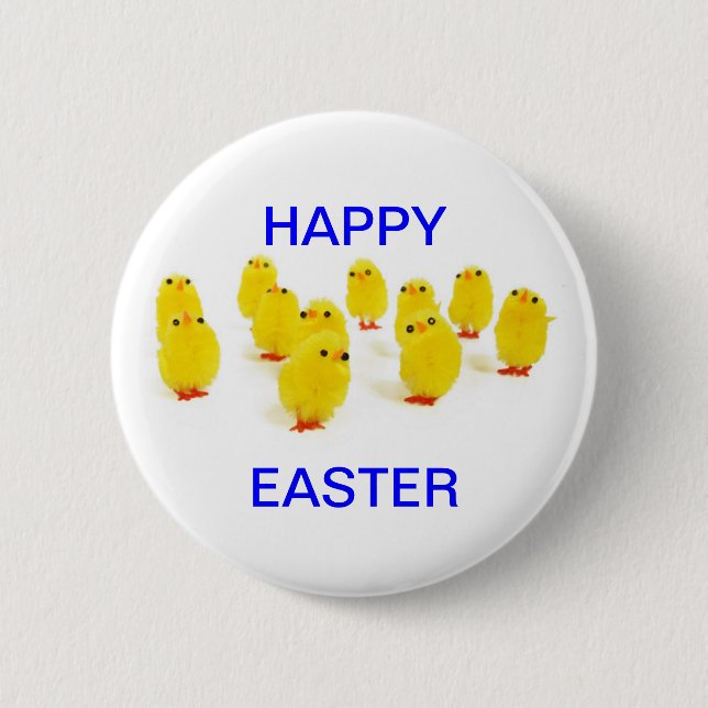 Easter chicks 6 cm round badge (Front)
