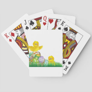 Easter chicks and egg basket playing cards