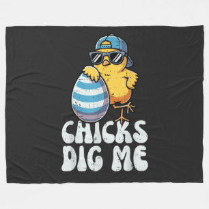 Easter Chicks Dig Me Cute Egg Fleece Blanket