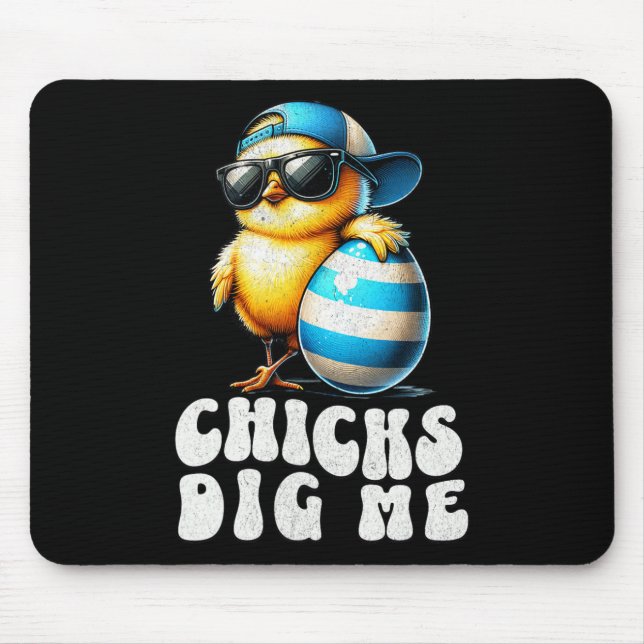 Easter Chicks Dig Me Cute Egg Hunt Toddler Boys Ki Mouse Pad (Front)