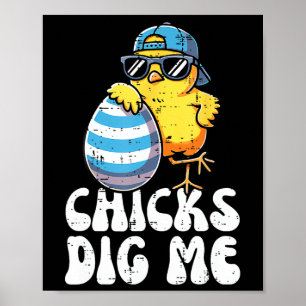Easter Chicks Dig Me Cute Egg Hunt Toddler Boys Ki Poster