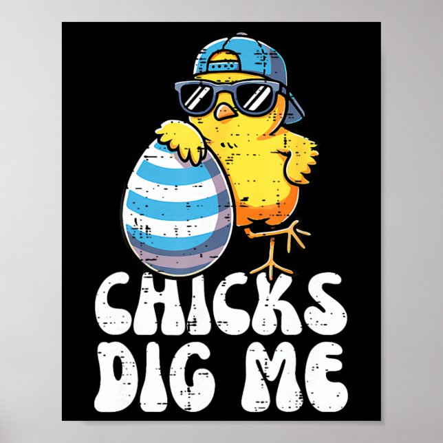 Easter Chicks Dig Me Cute Egg Hunt Toddler Boys Ki Poster (Front)