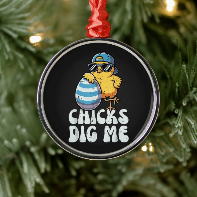 Easter Chicks Dig Me Cute Egg Metal Tree Decoration (Tree)