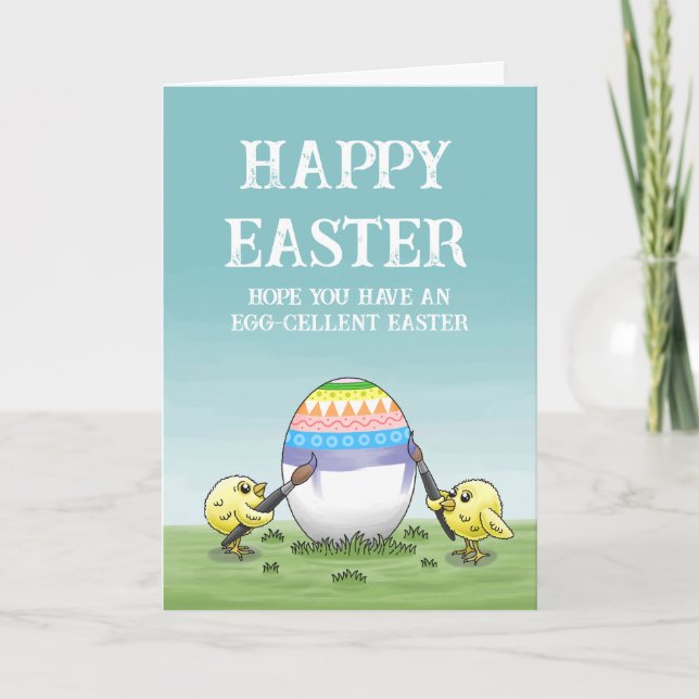 Easter chicks egg-cellent Easter Holiday Card (Front)