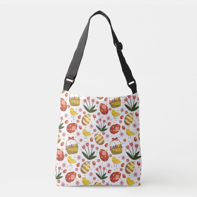 Easter Chicks Flowers Eggs Celebration Crossbody Bag (Front)