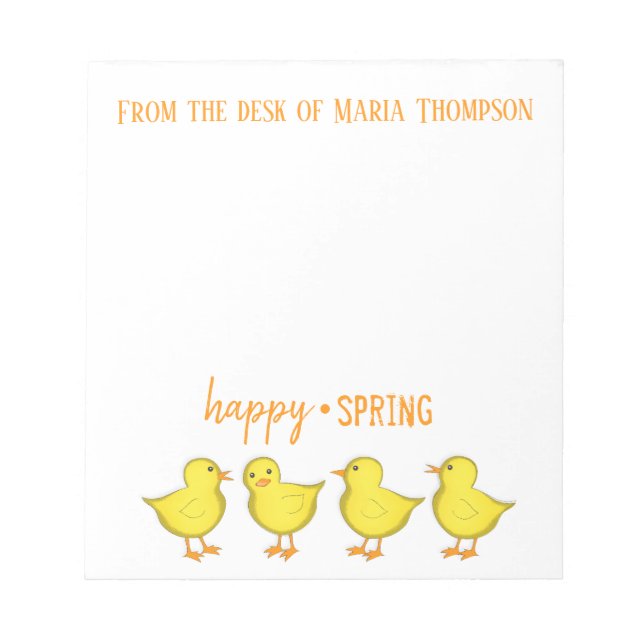 Easter Chics Spring Whimsical  Notepad (Front)