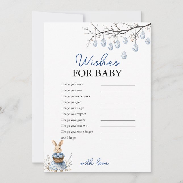 Easter Chinoiserie Wishes For Baby Shower Card (Front)