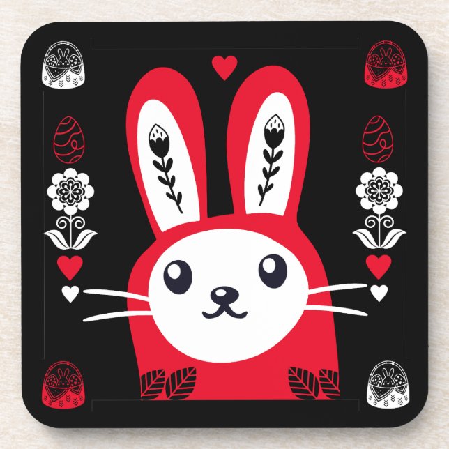Easter Chocolate Bunny Decor Coaster (Front)