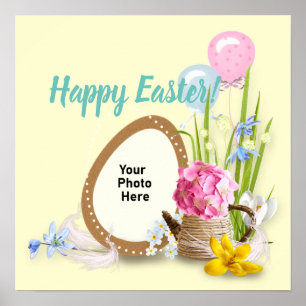Easter Chocolate Egg & Balloons Photo Poster
