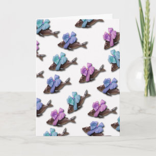 Easter Chocolate Fish Poisson d'Avril Holiday Card