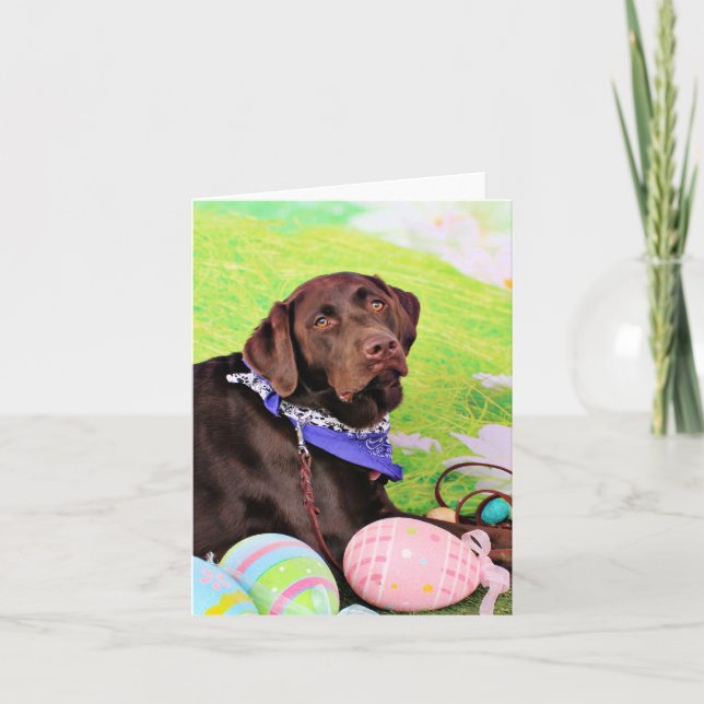 Easter - Chocolate Labrador - Hershey Holiday Card (Front)
