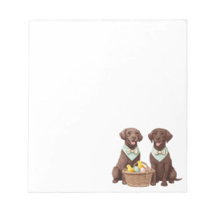 Easter Chocolate Labrador Retriever Dogs Notepad