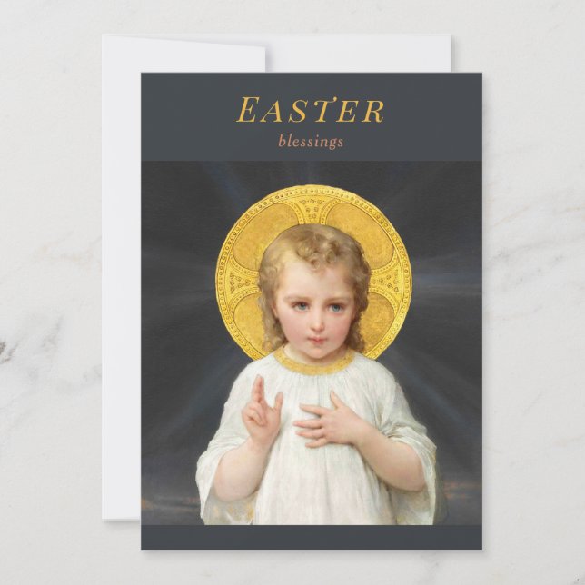 Easter Christ child blessing CC1213 Émile Munier Holiday Card (Front)