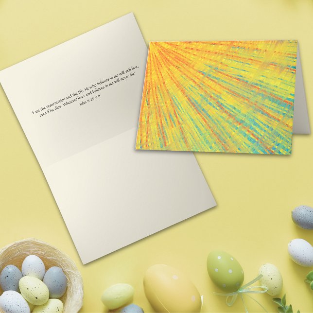 Easter Christian Abstract Art Bible Quote Card (Modern Easter Resurrection Abstract Christian Art Bible Quote folded holiday greetings card)