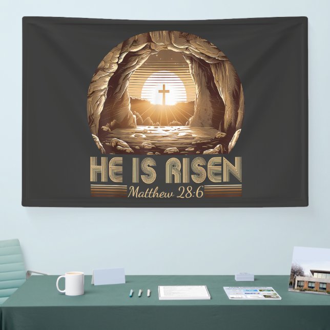 Easter Christian He is Risen Jesus  Banner (Tradeshow)
