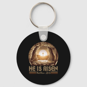 Easter Christian He Is Risen Jesus Empty Tomb Men  Key Ring