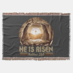 Easter Christian He is Risen Jesus Throw Blanket