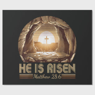 Easter Christian He is Risen Jesus Wrapping Paper