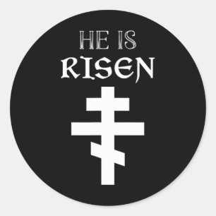 Easter Christian He Is Risen Resurrection Orthodox Classic Round Sticker