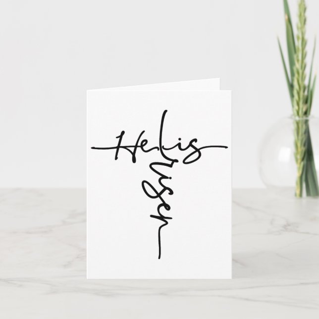 Easter Christian He Is Risen Sun Resurrection Men  Card (Front)