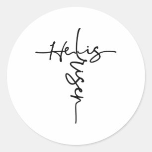 Easter Christian He Is Risen Sun Resurrection Men  Classic Round Sticker