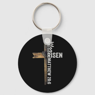 Easter Christian He Is Risen Sun Resurrection Men  Key Ring