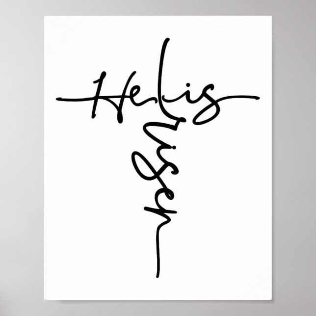 Easter Christian He Is Risen Sun Resurrection Men  Poster (Front)