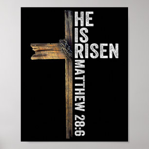 Easter Christian He Is Risen Sun Resurrection Men Poster