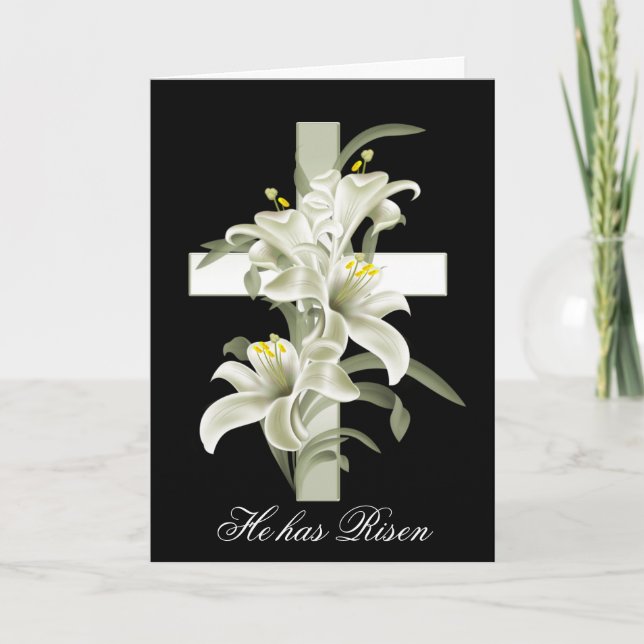 Easter Christianity He has Risen Holiday Card (Front)