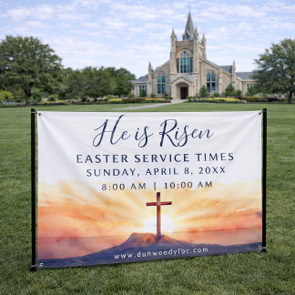 Easter Church Service Banner for Outdoor Use