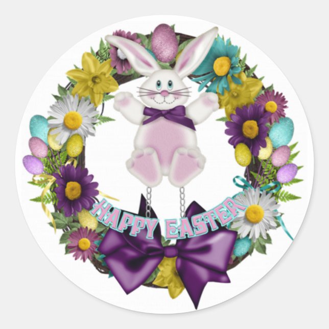 Easter Classic Round Sticker (Front)