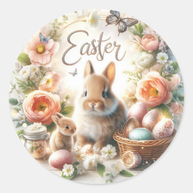 Easter Classic Round Sticker (Front)