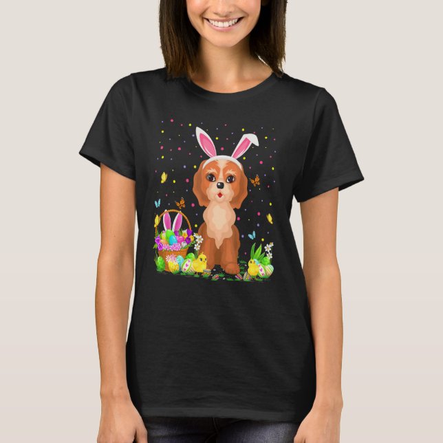Easter Cockapoo Dog Bunny Egg Hunting Cockapoo Eas T-Shirt (Front)