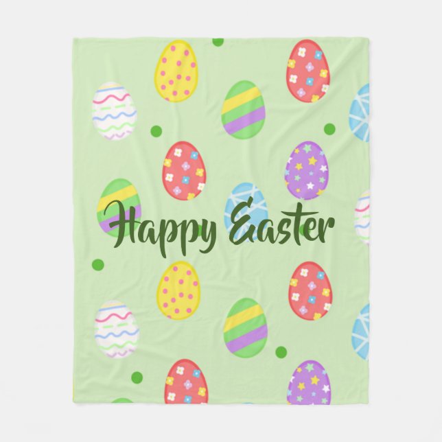 Easter colourful Eggs Festive         Fleece Blanket (Front)