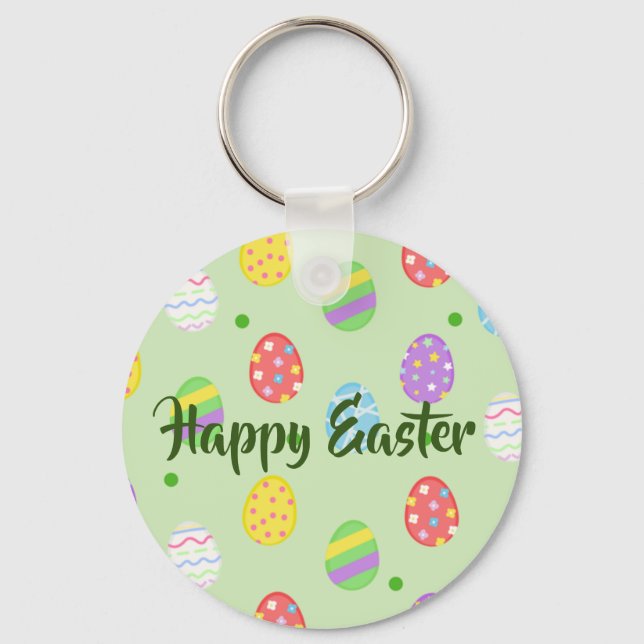 Easter colourful Eggs Festive    Key Ring (Front)