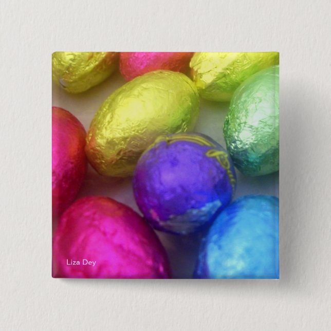 'Easter Colours' Square Button (Front)