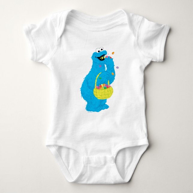 Easter Cookie Monster Baby Bodysuit (Front)