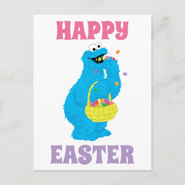 Easter Cookie Monster Postcard (Front)