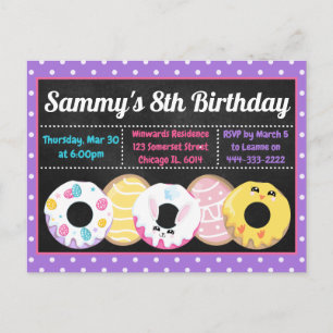 Easter Cookies Doughnuts and Sweets Birthday Party Postcard