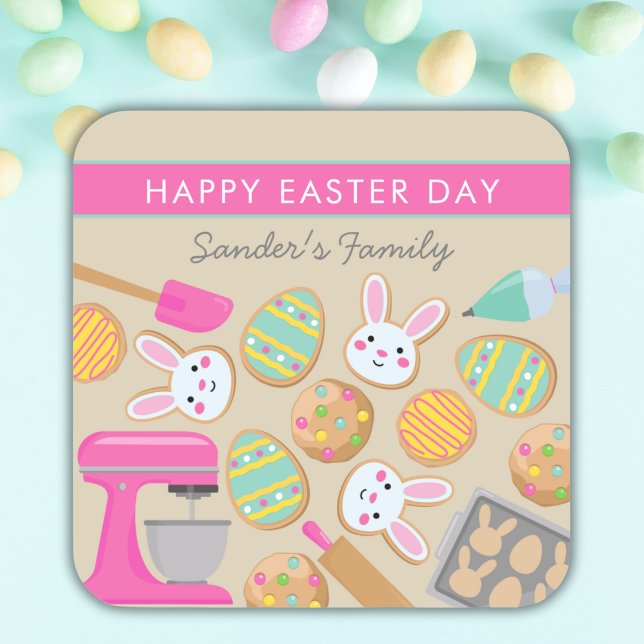 EASTER COOKIES, HAPPY EASTER DAY SQUARE STICKER (Creator Uploaded)