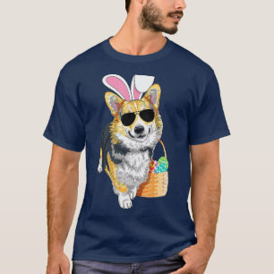 Easter Corgi Black and Tan T-Shirt