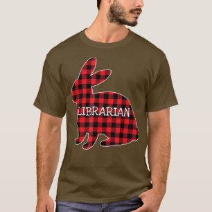 Easter Costume Red Plaid Bunny Graphic Librarian M T-Shirt