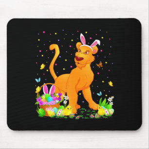 Easter Cougar Bunny Egg Hunting Easter Mouse Pad