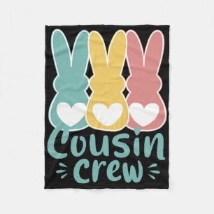 Easter Cousin Crew Squad Family Matching Bunnies T Fleece Blanket