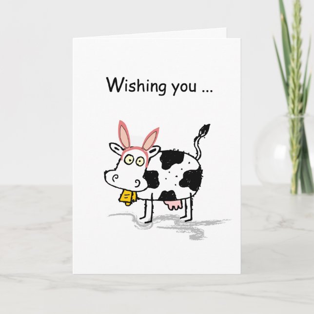 Easter Cow Holiday Card (Front)