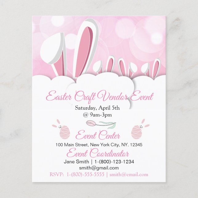 Easter Craft Vendor Event  Advertising Template Flyer (Front)