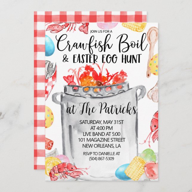 Easter Crawfish Boil Invitation (Front/Back)