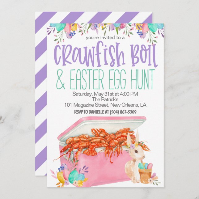 Easter Crawfish Boil Invitation (Front/Back)